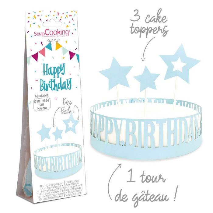 CAKE TOPPER HAPPY BIRTHDAY CON WRAPPER