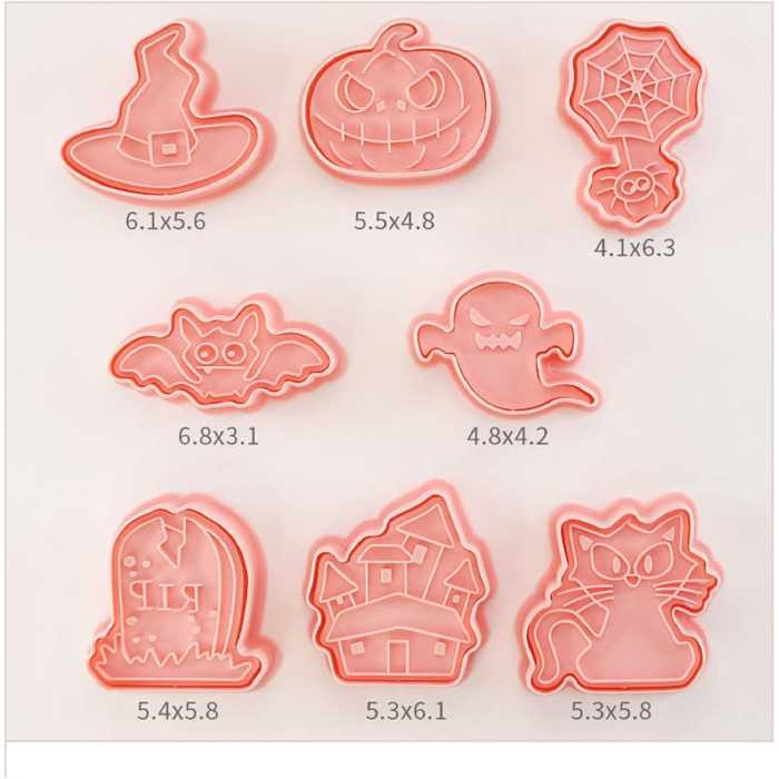 Set 8 stampi biscotti Halloween (6CM)