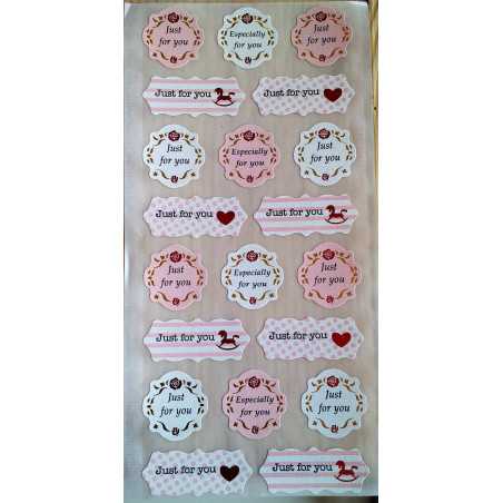 STICKERS ADESIVI JUST FOR YOU CLASSIC (20PZ)